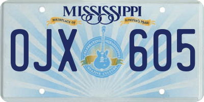 MS license plate OJX605