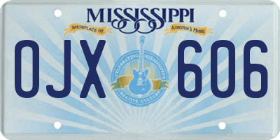 MS license plate OJX606