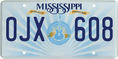 MS license plate OJX608