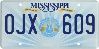 MS license plate OJX609