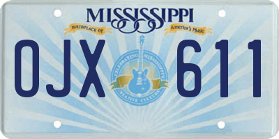 MS license plate OJX611