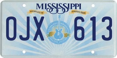 MS license plate OJX613