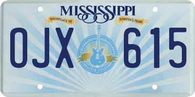 MS license plate OJX615