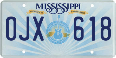 MS license plate OJX618