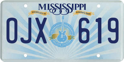 MS license plate OJX619