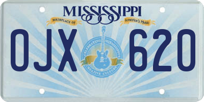 MS license plate OJX620