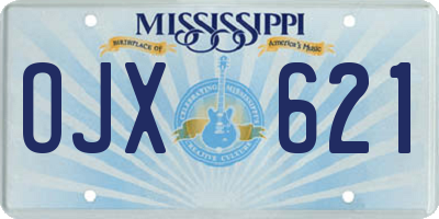 MS license plate OJX621