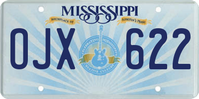 MS license plate OJX622