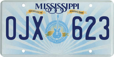 MS license plate OJX623