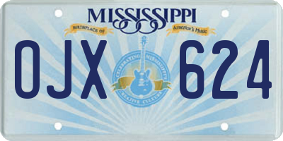 MS license plate OJX624