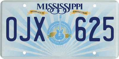 MS license plate OJX625