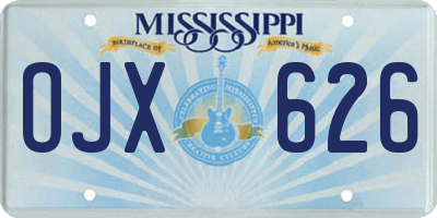 MS license plate OJX626