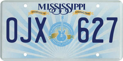 MS license plate OJX627