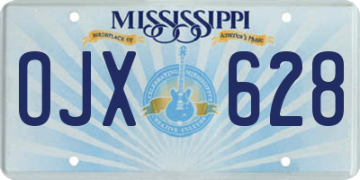 MS license plate OJX628