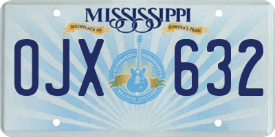 MS license plate OJX632