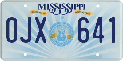 MS license plate OJX641
