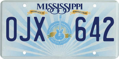 MS license plate OJX642