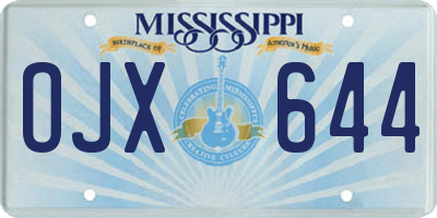 MS license plate OJX644