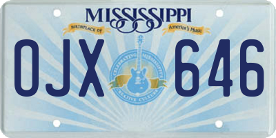 MS license plate OJX646