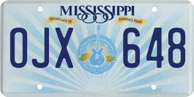 MS license plate OJX648