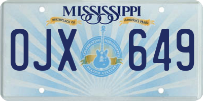MS license plate OJX649