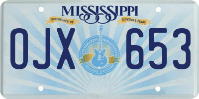 MS license plate OJX653