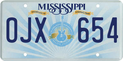 MS license plate OJX654