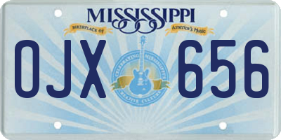 MS license plate OJX656