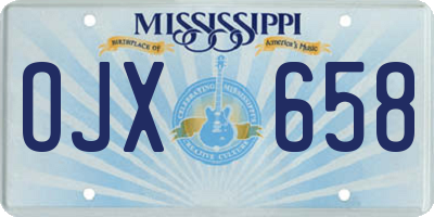 MS license plate OJX658