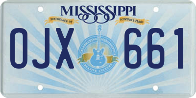 MS license plate OJX661