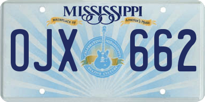 MS license plate OJX662