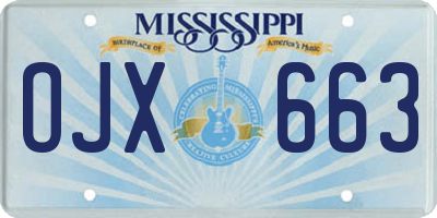 MS license plate OJX663