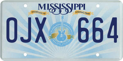 MS license plate OJX664