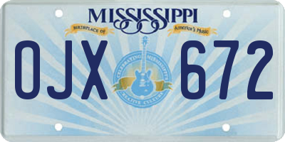 MS license plate OJX672