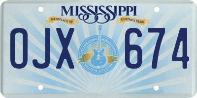 MS license plate OJX674