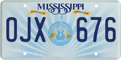 MS license plate OJX676