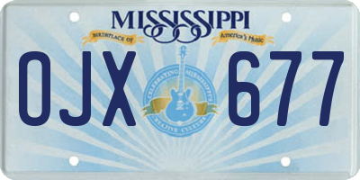 MS license plate OJX677
