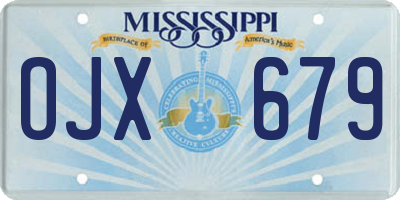 MS license plate OJX679