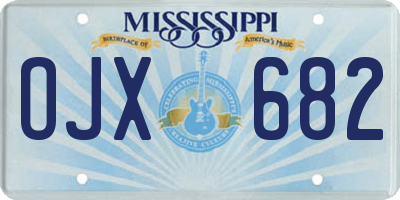 MS license plate OJX682