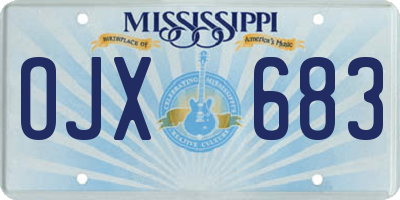 MS license plate OJX683