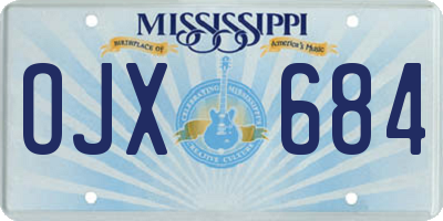 MS license plate OJX684