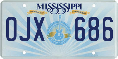 MS license plate OJX686