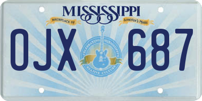 MS license plate OJX687