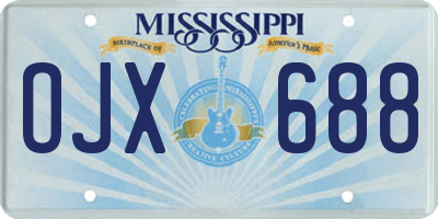 MS license plate OJX688