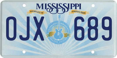 MS license plate OJX689