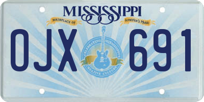 MS license plate OJX691