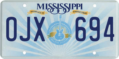 MS license plate OJX694