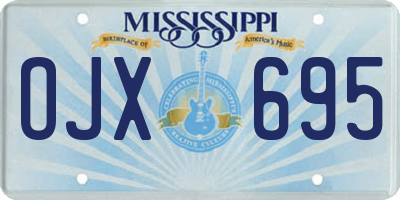 MS license plate OJX695