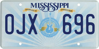 MS license plate OJX696