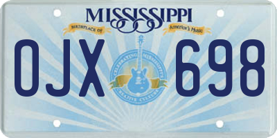 MS license plate OJX698